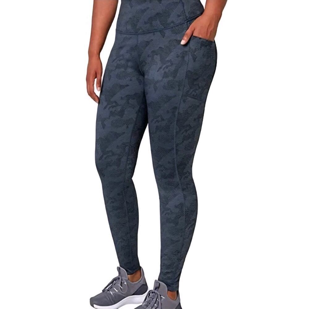 Mondetta New Women's High Waisted Active Legging Iron Blue Size XL $60 D282